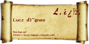 Lucz Ágnes névjegykártya