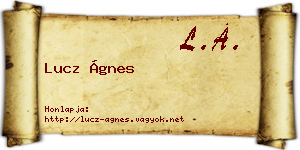 Lucz Ágnes névjegykártya